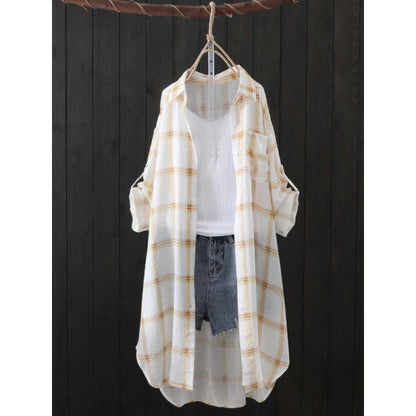 Chemise shirt à manches longues en flanelle pour femmes Chic und Stil