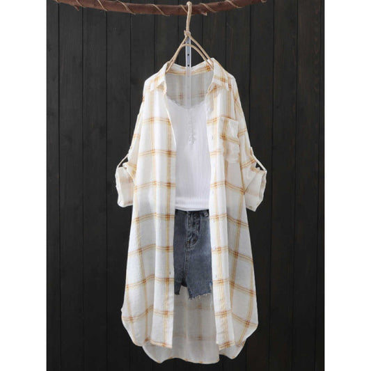 Chemise shirt à manches longues en flanelle pour femmes Chic und Stil