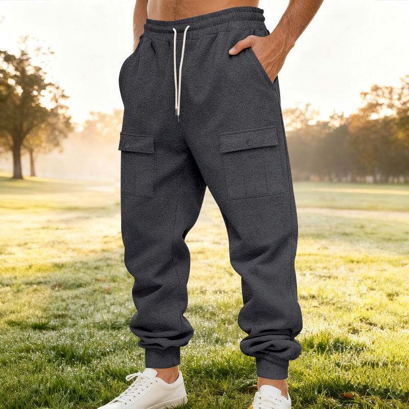 Men's Cargo Jogging Pants with Elastic Waistband and Functional Pockets Chic and Style