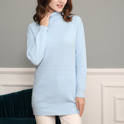 Robe en tricot épais pour femmes avec col montant et coupe ample Chic und Stil