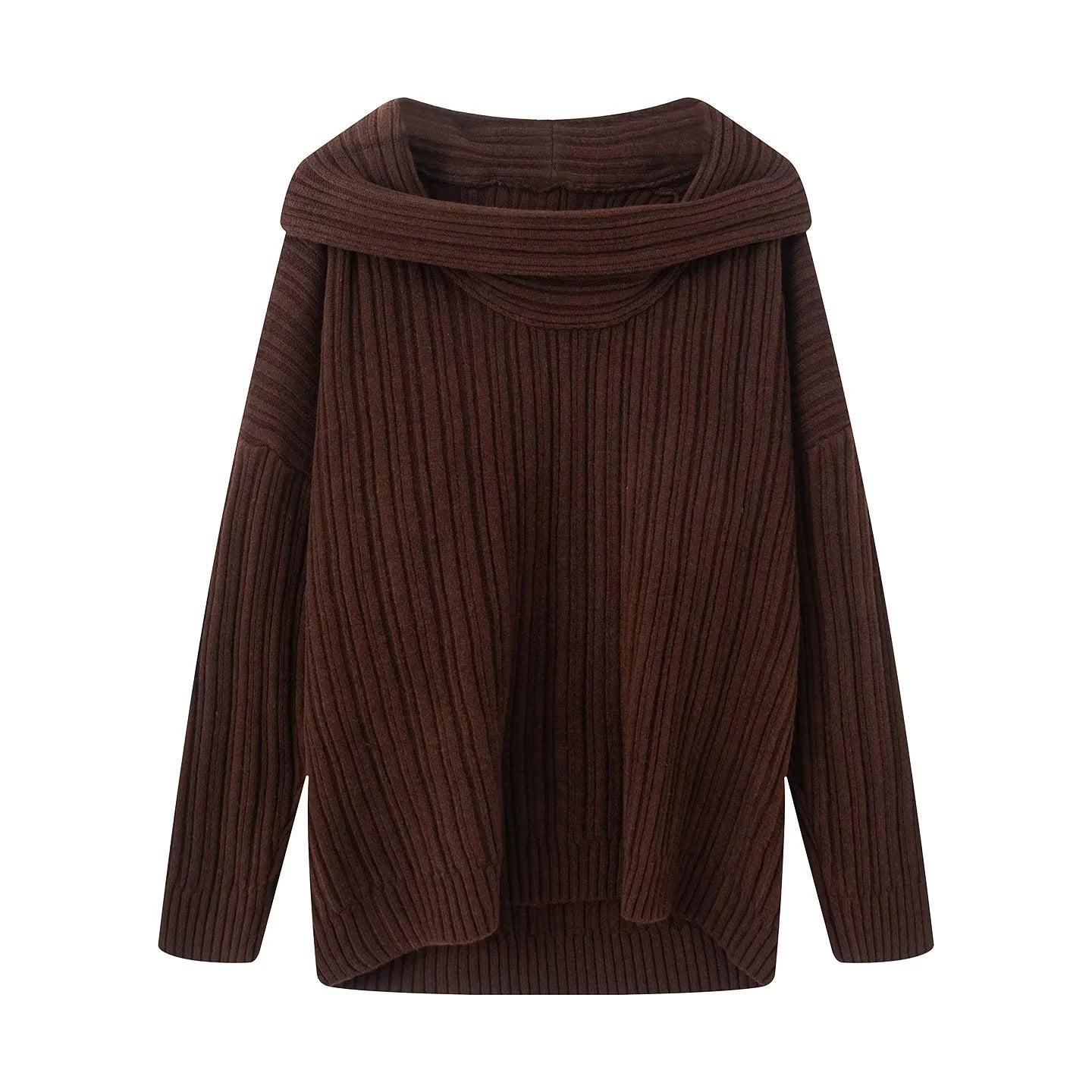 Pull-over en tricot décontracté pour femmes avec un col roulé large et une structure en côtes Chic und Stil