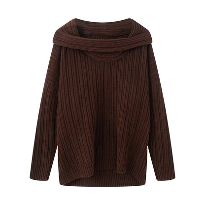 Pull-over en tricot décontracté pour femmes avec un col roulé large et une structure en côtes Chic und Stil