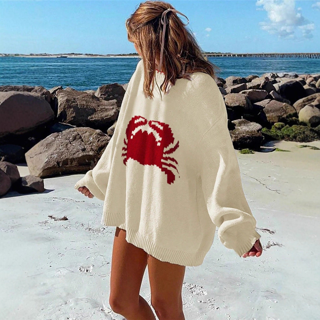 Pull en tricot pour femmes avec un design de créature grimpante Chic und Stil