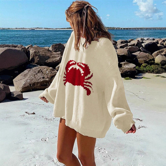 Pull en tricot pour femmes avec un design de créature grimpante Chic und Stil