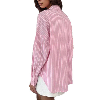 Dames Chemise à rayures tendance avec coupe oversize Chic und Stil