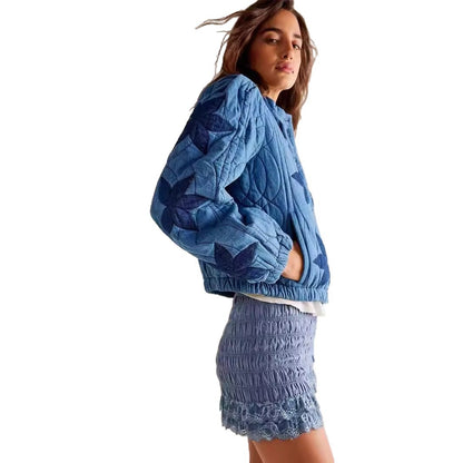 Dame veste matelassée avec broderies florales Chic und Stil