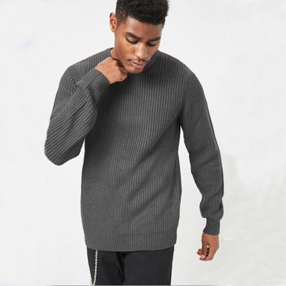 Pull en tricot brut pour hommes avec motif texturé et col rond Chic und Stil