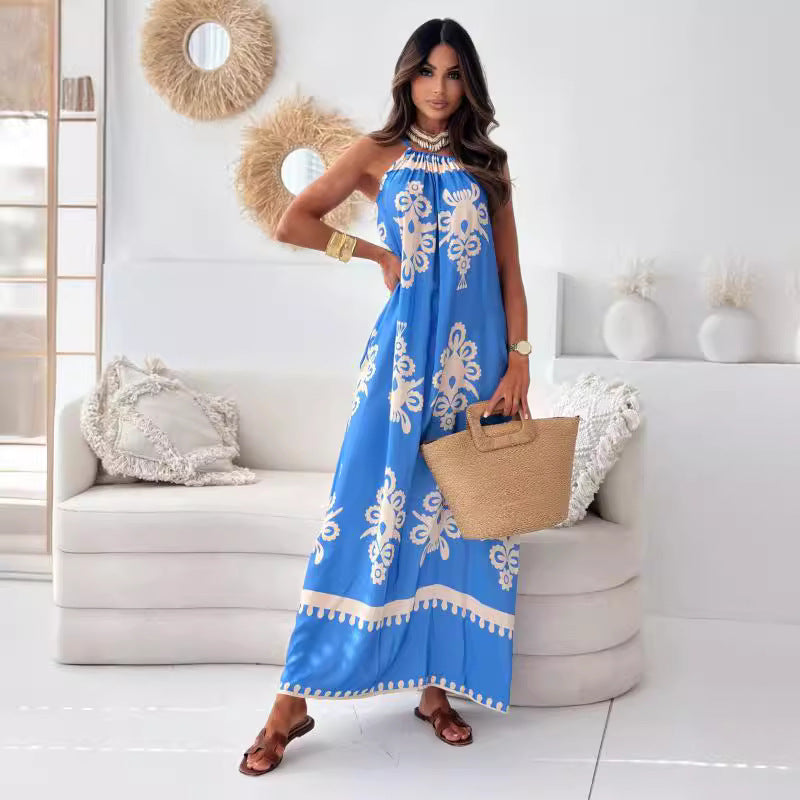Dames Halter Maxi Robe Chic und Stil