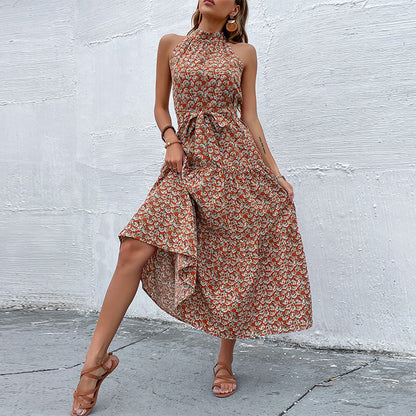 Robe maxi à col montant floral pour femmes Chic und Stil