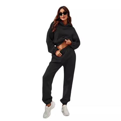 Comfortable women's sweatpants with hood and gathers Chic and Style