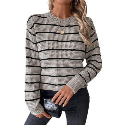 Pull léger pour femme en tricot avec un large motif rayé Chic und Stil