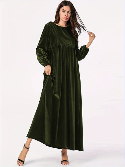 Robe maxi pour femmes en velours luxueux avec élégant drapé Chic und Stil