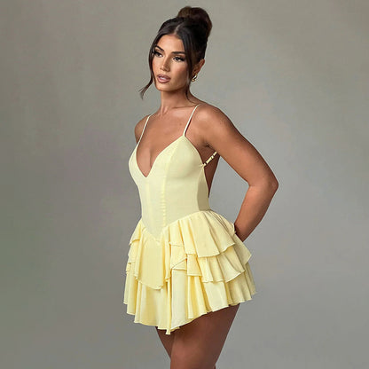Robe patineuse froncée flirteuse pour femmes Chic und Stil