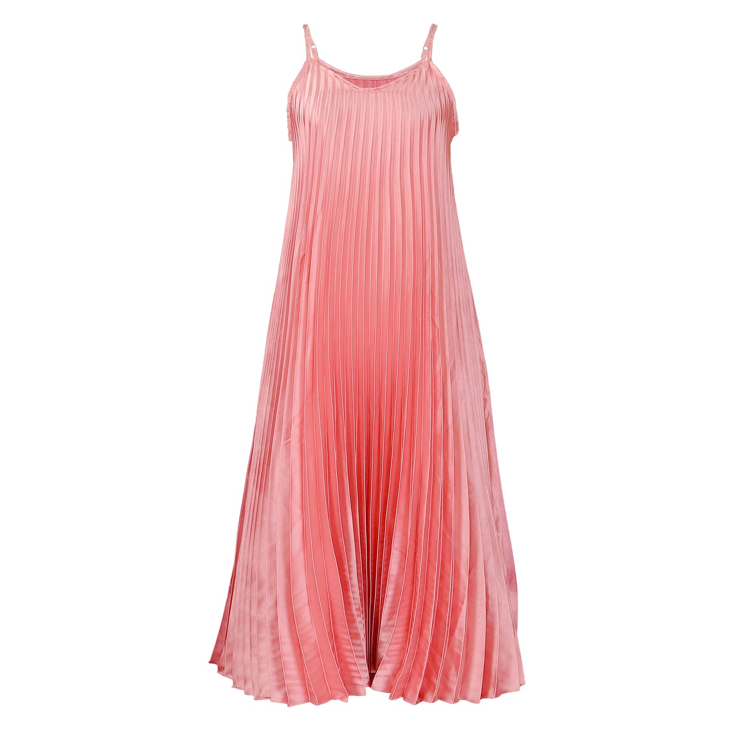 Robe maxi femme avec design plissé et bretelles spaghetti Chic und Stil