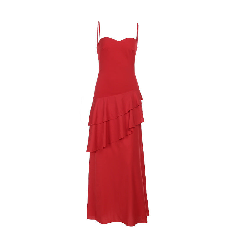 Robe maxi à volants romantique pour femmes Chic und Stil