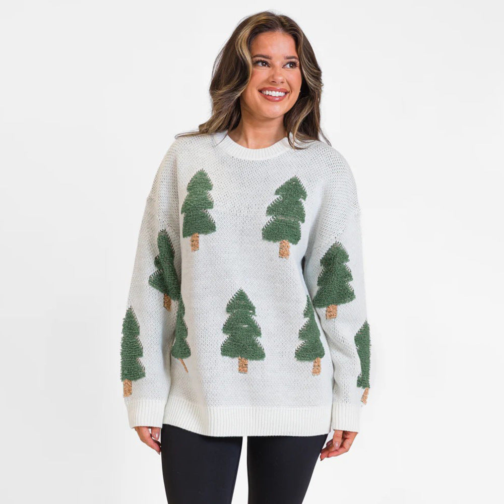Pull en tricot pour femmes avec un design d'arbre élaboré Chic und Stil