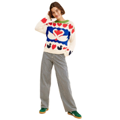 Pull en tricot pour femmes avec motif animal et accents colorés Chic und Stil