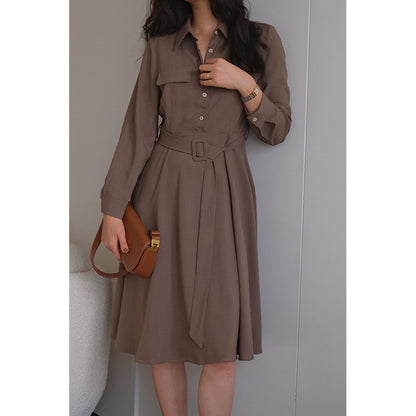 Robe chemise midi femme avec ceinture Chic und Stil