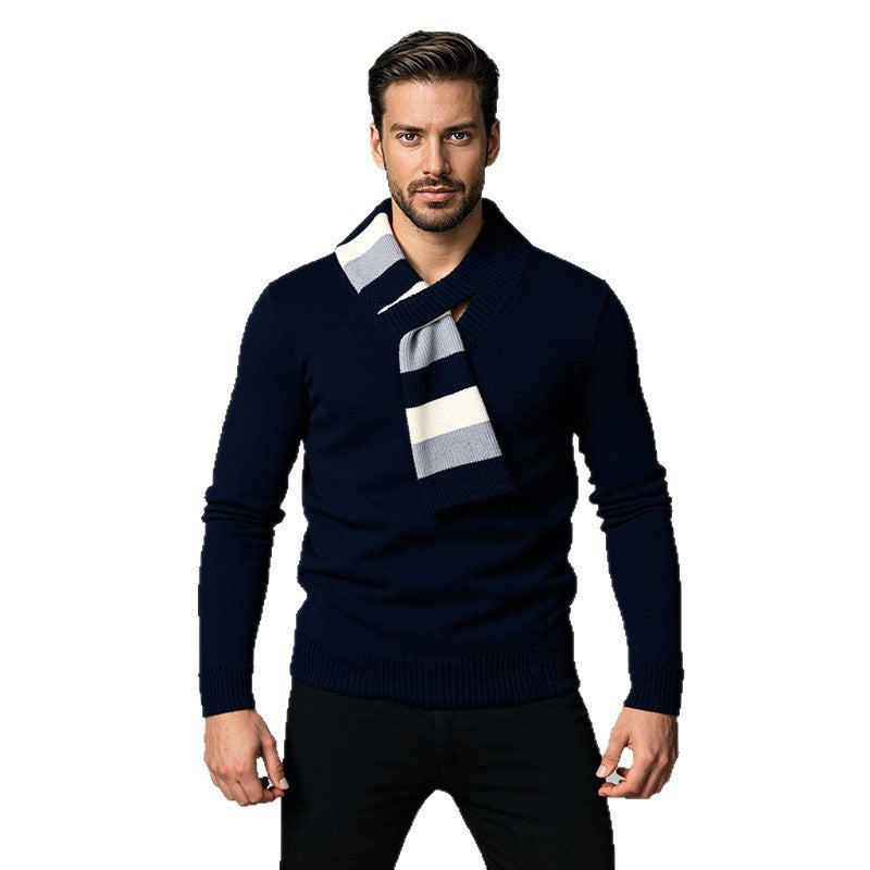 High quality men's V-neck pullover in soft knit material Chic und Stil