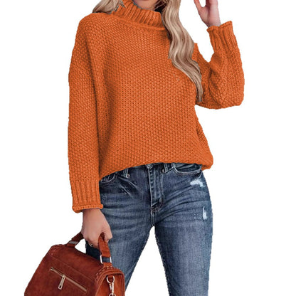 Pull en tricot confortable pour femmes avec col montant et structure aérée Chic und Stil