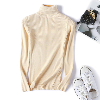 Pull à col roulé pour femmes en fin tricot côtelé Chic und Stil