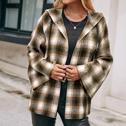 Dames Carre Overshirt veste au style décontracté avec capuche et manches larges Chic und Stil
