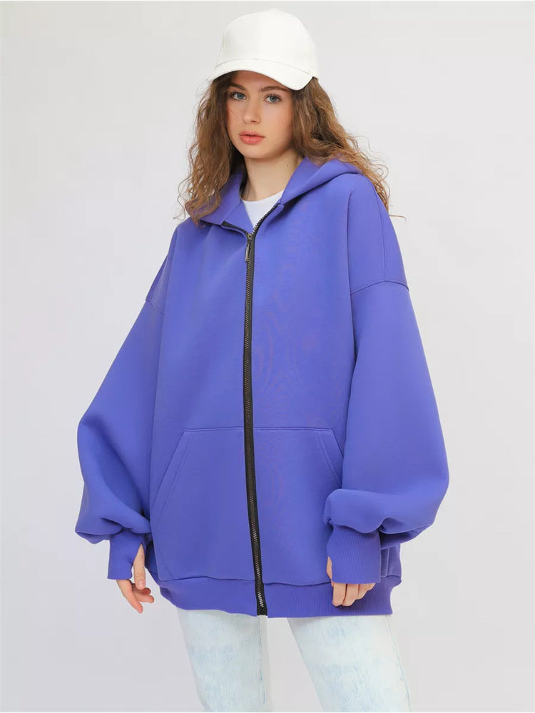 Dame Veste à Capuche Oversize avec Fermeture Éclair Intégrale et Coupe Extrêmement Confortable Chic und Stil