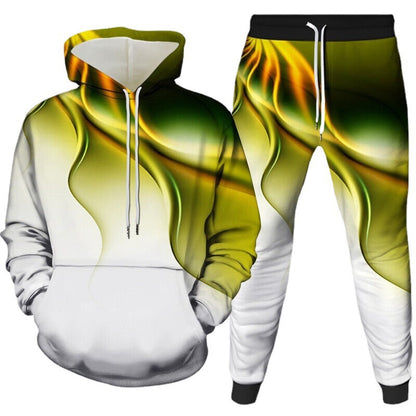 Men's hoodie set and jogger pants with modern graphic print Chic and Style