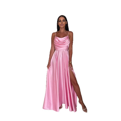 Dames Robe de soirée en satin élégant Chic und Stil
