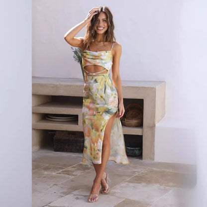 Chic and stylish floral cutout maxi dress for women