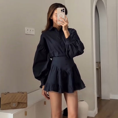 Dames blouse-jupe combinaison avec volants Chic und Stil