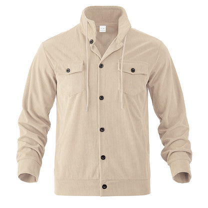 Chemise utility pour hommes en velours côtelé texturé avec poches poitrine pratiques Chic und Stil