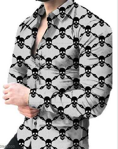 Chemise longue à manches pour hommes avec un design floral moderne Chic und Stil