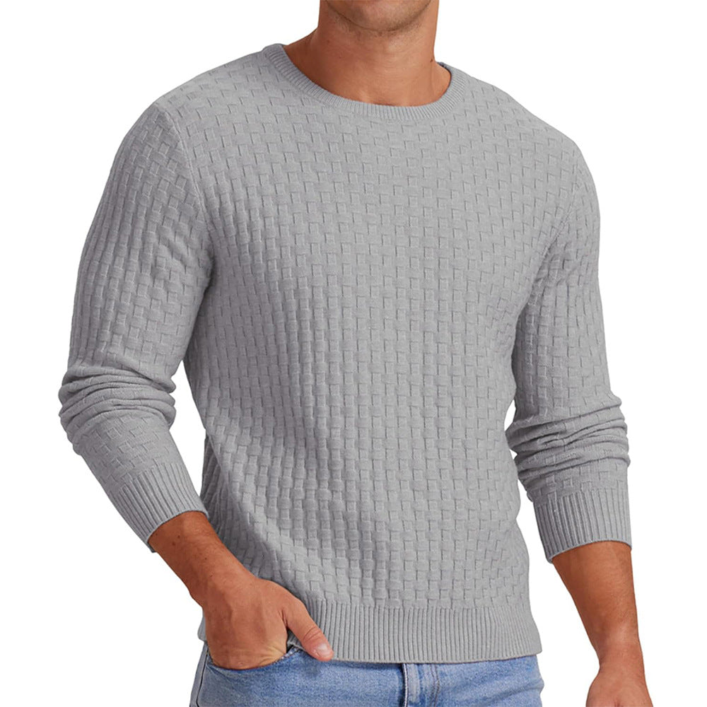 Pull-over rond col structuré pour hommes Chic und Stil