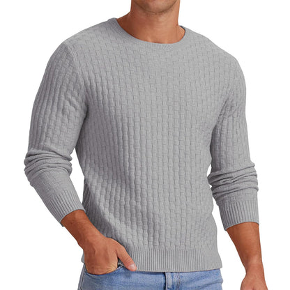 Pull-over rond col structuré pour hommes Chic und Stil