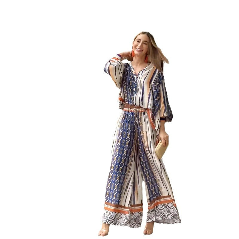 Robe maxi élégante pour femmes avec un motif graphique moderne et une partie poitrine cintrée Chic und Stil