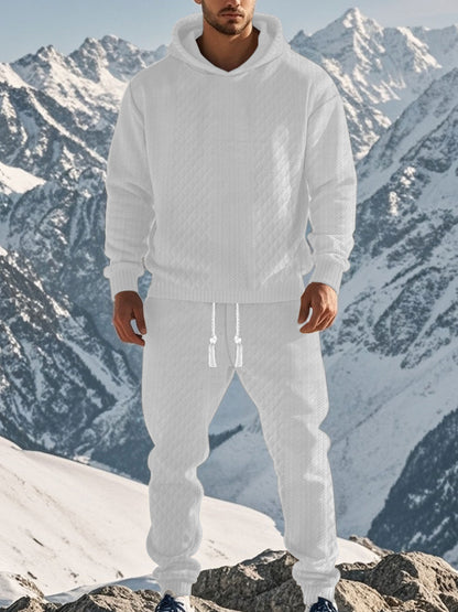 Chic and Style textured design men's hoodie and jogger pants set