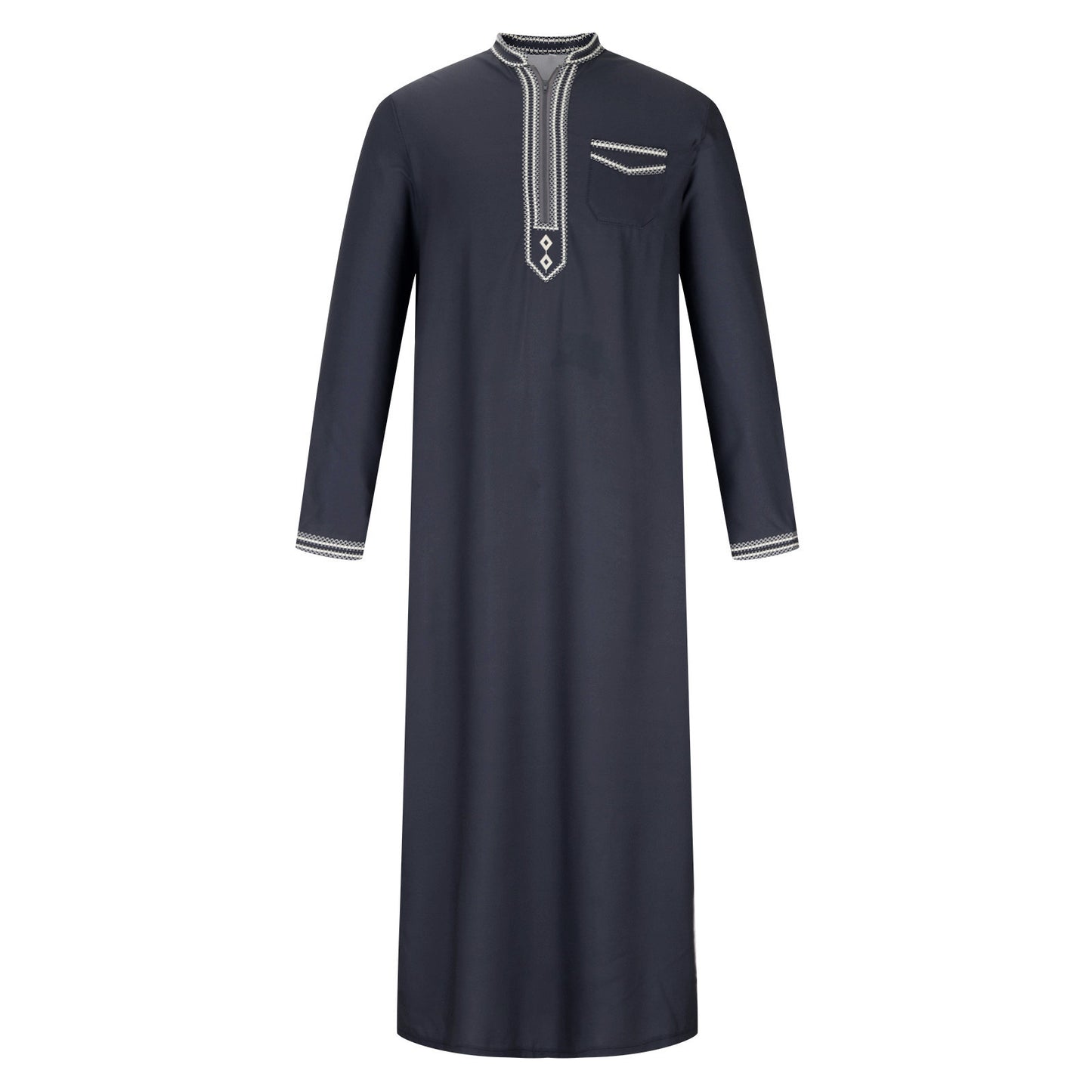 Homme robe longue traditionnelle avec broderie décorative et élégante patte de boutonnage Chic und Stil