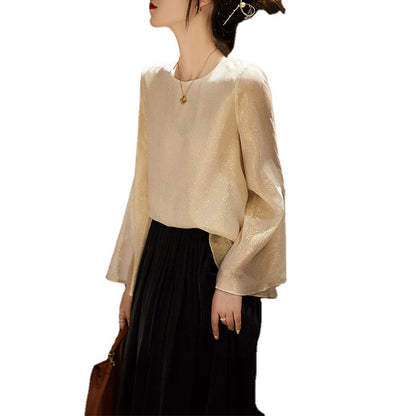 Top à manches longues élégant et scintillant pour femmes Chic und Stil
