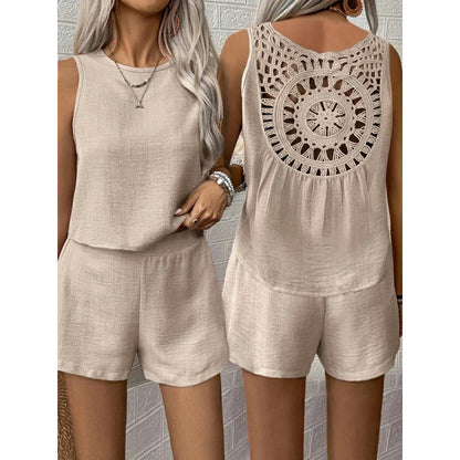 Dames dos en crochet Playsuit Chic und Stil