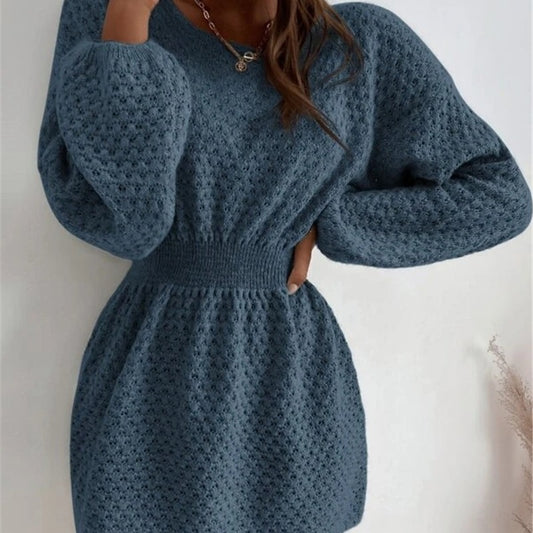 Robe en tricot pour dames avec un motif en dentelle unique et une taille décontractée Chic und Stil