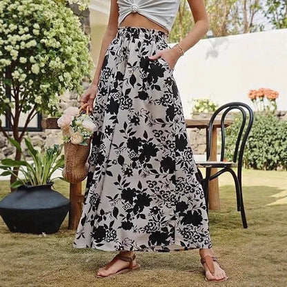 Chic and Style Women's Wide Leg Beach Pants with Floral Pattern