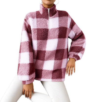 Pull en fleece pour femmes avec col montant et fermeture éclair intégrale Chic und Stil