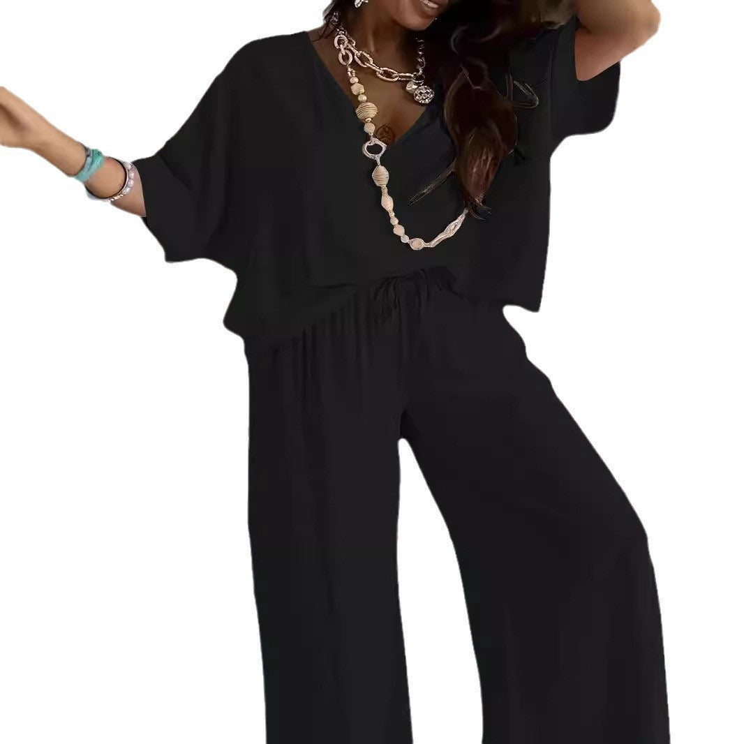 Dames Détente Ajustée Deux-Pièces Ensemble de Loungewear Chic und Stil