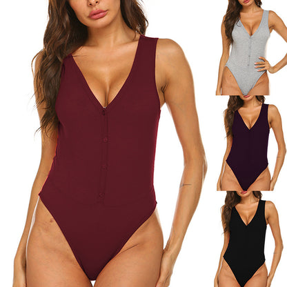Body pour femmes avec décolleté en V profond et détails de boutons Chic und Stil