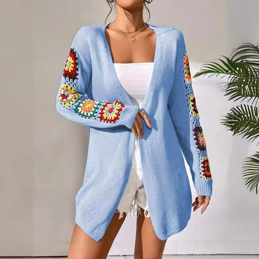 Cardigan en tricot pour femmes avec des motifs de crochet uniques Chic und Stil