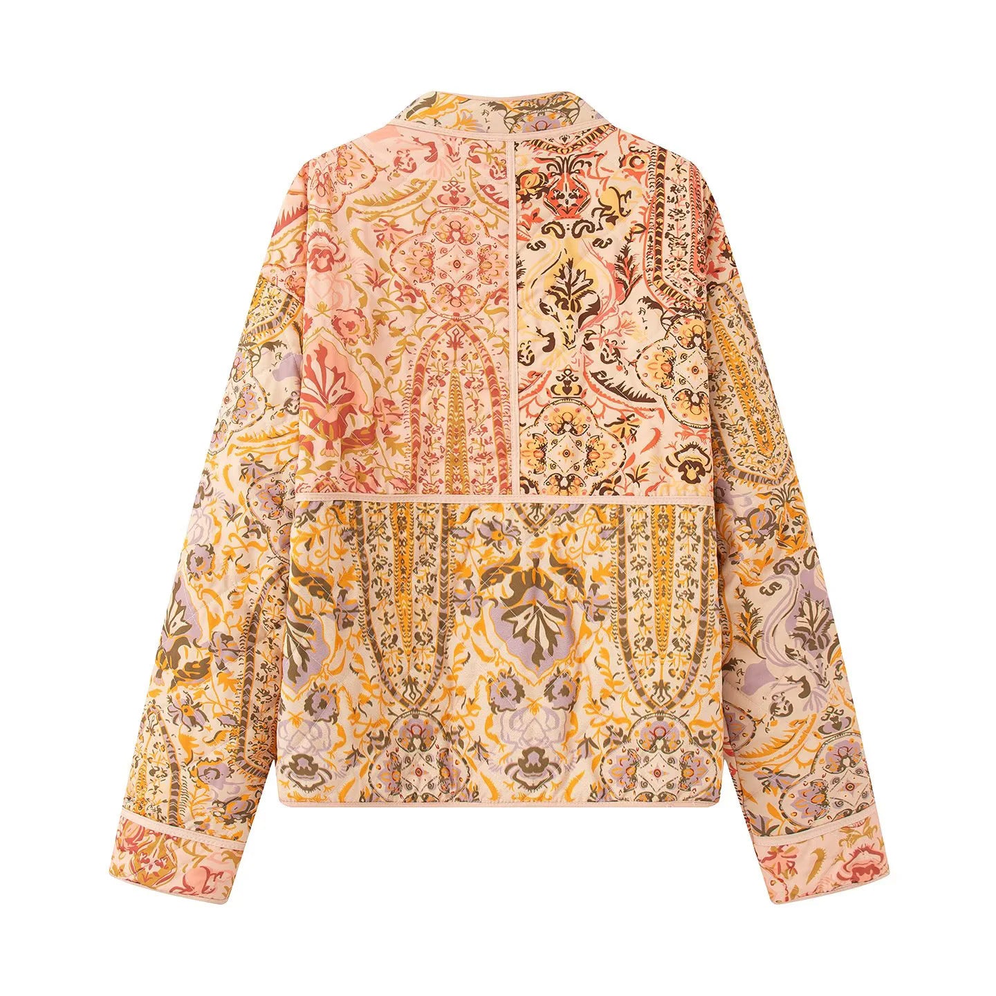 Veste élégante pour femmes rembourrée avec motif floral et poches extérieures pratiques Chic und Stil