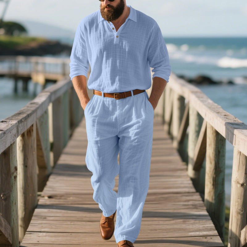 Combinaison élégante décontractée pour homme avec poches pratiques et col Henley stylé Chic und Stil