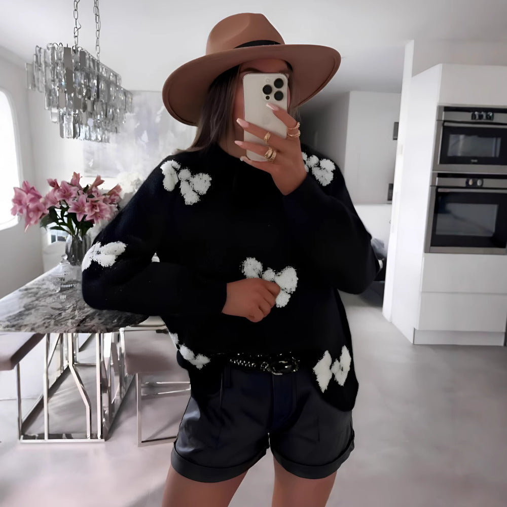 Pull confortable pour femmes avec un design de cœur moderne et un tricot doux Chic und Stil
