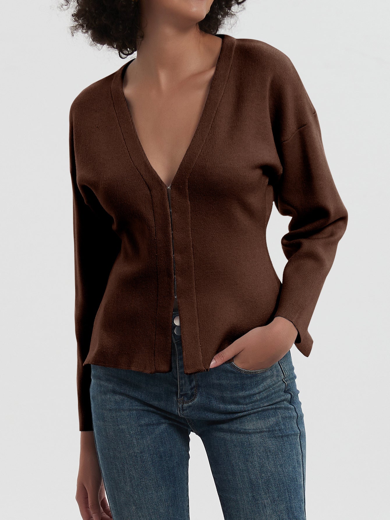 Dames Cardi V en tricot moderne Chic und Stil